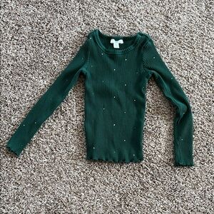 Dip Forest Green Ribbed Top